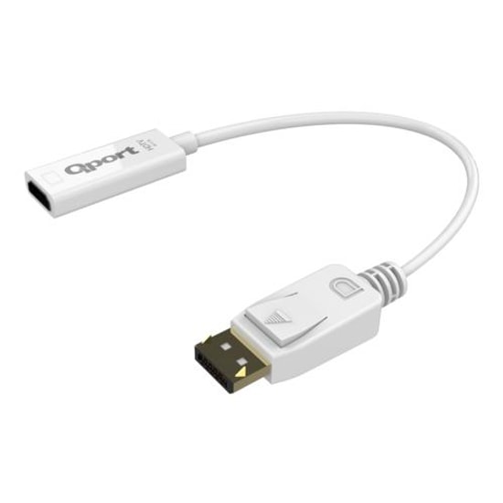 QPORT Q-DP-HD2 DisplayPort to HDMI 4K 60Hz Çevirici - 16cm Kablo, DP 1.2, HDMI 2.0, Yüksek Çözünürlüklü Görüntü Aktarımı