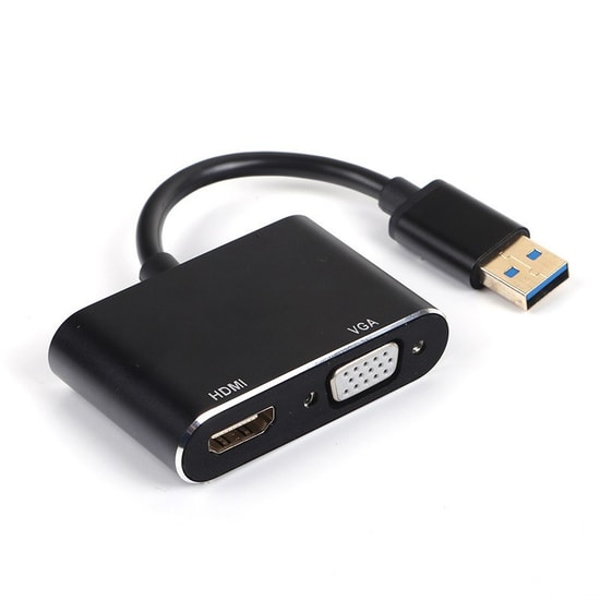 Dark DK-AC-UGA35 USB 3.0 - HDMI/VGA Harici Ekran Kartı Adaptörü -  Full HD 1080P, 15cm Kablo, Tak Çalıştır, Geniş Uyumlu