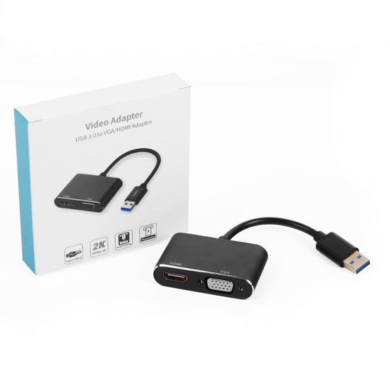 Dark DK-AC-UGA35 USB 3.0 - HDMI/VGA Harici Ekran Kartı Adaptörü -  Full HD 1080P, 15cm Kablo, Tak Çalıştır, Geniş Uyumlu