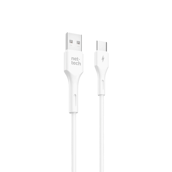 Nettech NT-DC07 Beyaz 100cm Type-C Şarj ve Data Kablosu - 3.4A Hızlı Şarj, Dayanıklı Plastik Malzeme, Akım Koruma