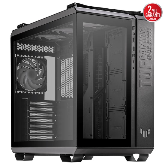 Asus TUF Gaming GT502 Plus Fanlı Siyah ATX Kasa  - Panaromik Temperli Cam, 4 Dahili ARGB Fan, Type-C, ATX/mATX/Mini-ITX