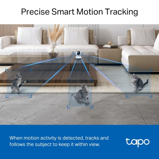 TP-Link Tapo C220 2K 4MP Pan/Tilt WiFi AI Destekli Güvenlik Kamerası - QHD, 1440p, Hareket Algılama, Gece Görüşlü, Sesli