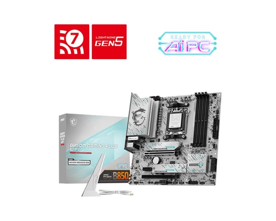 MSI B850M Gaming Plus WIFI Anakart - AM5, DDR5 8200MHz(OC), HDMI, DP, Çift M.2, USB-C 10Gbps, 5G LAN, Wi-Fi 7, Micro ATX
