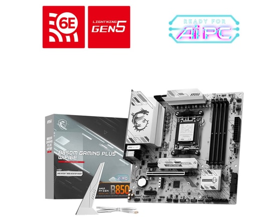 MSI B850M Gaming Plus WIFI6E Anakart - AM5, DDR5 8200MHz(OC), HDMI, DP, Çift M.2, USB 10Gbps, 2.5G LAN, Wi-Fi 6E, mATX