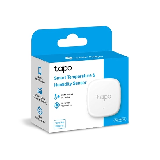 TP-Link Tapo T310 Akıllı Sıcaklık Nem Sensörü - Yüksek Hassasiyet, 2 Yıl Pil Ömrü, Anlık Bildirim, Tabo Hub Gereklidir