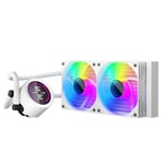 1st Player Thunderstorm TS4-240 Beyaz ARGB Sıvı Soğutucu - 2x120mm Fan, LCD Ekranlı, 250W, 77CFM, AM5/4, LGA1700 Uyumlu