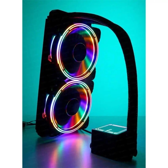 Dark AquaForce W246 240mm FRGB Sıvı İşlemci Soğutucu (DKCCW246) - 2x120mm PWM Fan, 74CFM, Bakır Plaka, Intel/AMD Uyumlu