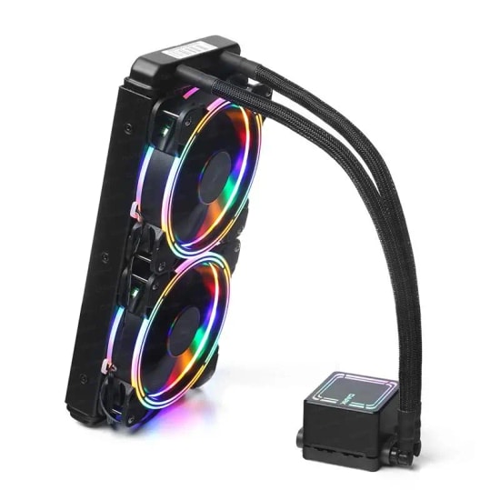 Dark AquaForce W246 240mm FRGB Sıvı İşlemci Soğutucu (DKCCW246) - 2x120mm PWM Fan, 74CFM, Bakır Plaka, Intel/AMD Uyumlu