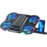 Frisby FNC-5270ST RGB Notebook Soğutucu Stand - 10-17" Uyumlu, 4x100mm + 80mm Fanlı, 5 Kademeli, LCD Panel, 2xUSB Port