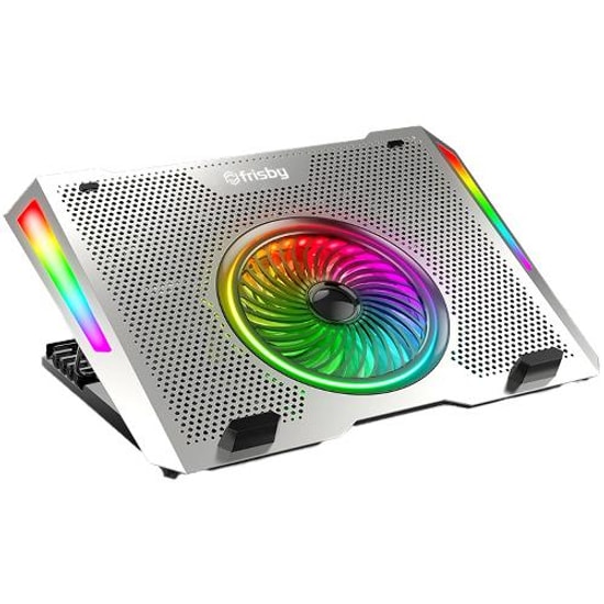 Frisby FNC-5265ST RGB Notebook Soğutucu - 125mm + 4x60mm Fan, 10-17" Uyumlu, 5 Kademeli, Metal Izgara, 2xUSB Port