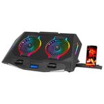 Frisby FNC-5250ST GS2 RGB Notebook Soğutucu - 2x140mm Fan, 10-17" Uyumlu, 5 Kademeli, Telefon Tutuculu, 2xUSB, LCD Panel
