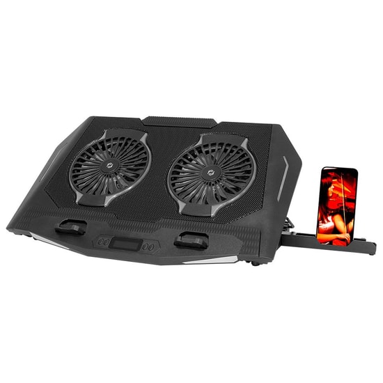Frisby FNC-5250ST GS2 RGB Notebook Soğutucu - 2x140mm Fan, 10-17" Uyumlu, 5 Kademeli, Telefon Tutuculu, 2xUSB, LCD Panel