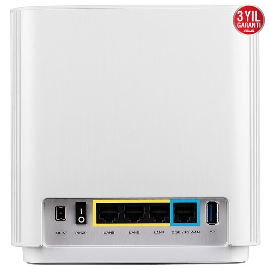 Asus ZenWiFi BT8 BE14000 WiFi 7 Tri-Band Mesh Sistemi (Beyaz İkili Paket) - 7 Anten, USB 3.2, 2.5G, 4xLAN, WAN, AiMesh