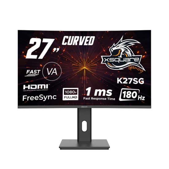 Dexim K27SG 27" Full HD Kavisli Fast VA Gaming Pivot Monitör (DMT007) - 180Hz, 1ms, , FreeSync, HDMI, DP, Adaptive Sync