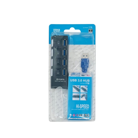 Hadron HDX7023 4 in 1 Siyah USB Çoklayıcı (NT-114614) - 30cm Kablolu, 4x USB 2.0 Hub, USB 3.0 Giriş, Açma Kapama Düğmeli
