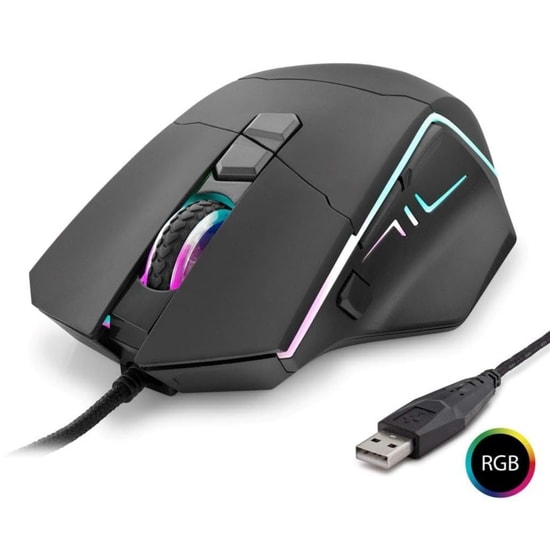 Hadron Shooter G330 RGB Kablolu Siyah Oyuncu Mouse (NT-114613) - 6400 Dpi Optik, 8 Tuşlu, 150cm USB Kablo, Ergonomik