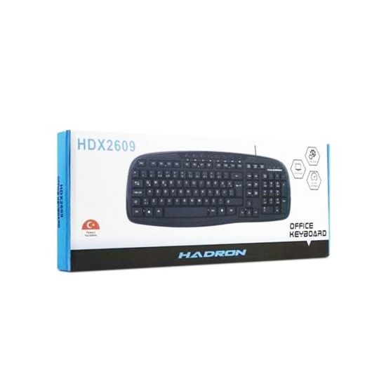 Hadron HDX2609 Siyah Türkçe Q Kablolu Multimedya Klavye (NT-114618) - Standart Tuşlu, Ergonomik Tasarım