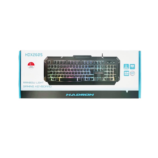Hadron HDX2605 Siyah RGB Kablolu Oyuncu Klavyesi (NT-114609) - Türkçe Q, LED Aydınlatmalı, 1.4m USB Kablo, Tak Çalıştır
