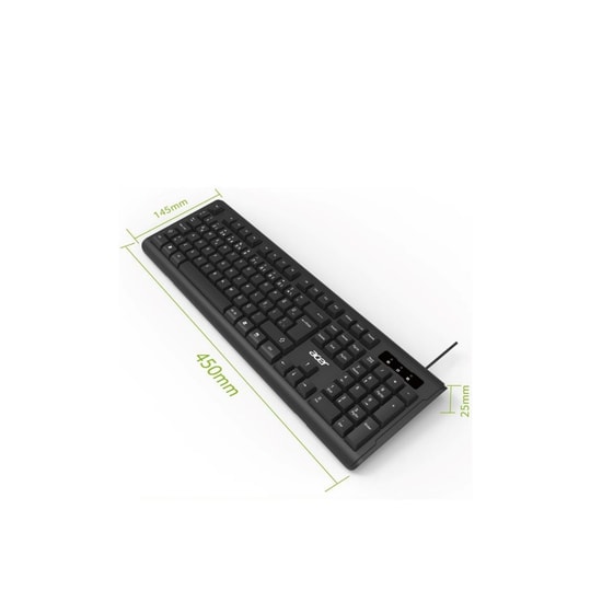 Acer OKB0A0 Kablolu Siyah Türkçe Q Klavye (NT-114619) - Standart Tuşlu, Ergonomik Tasarım, Sessiz, Multimedya
