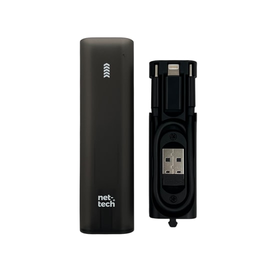 Nettech NT-DC51 Siyah Mini Boy Dijital Alet Çantası 60W Şarj ve Data Kablosu (NT-111351) - Çoklu Çıkış, Sim Kart Pin