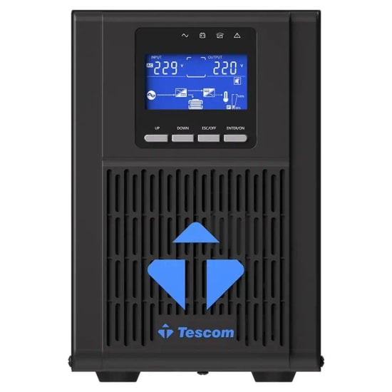 TESCOM Neoline 1kVA LCD Online UPS - 2x9Ah Akü, LCD Ekranlı, 1 Faz Giriş/Çıkış, 4-8 Dakika, Kesintisiz Güç Kaynağı