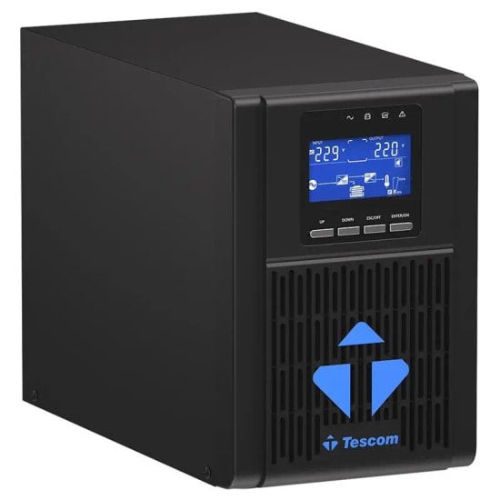 TESCOM Neoline 1kVA LCD Online UPS - 2x9Ah Akü, LCD Ekranlı, 1 Faz Giriş/Çıkış, 4-8 Dakika, Kesintisiz Güç Kaynağı