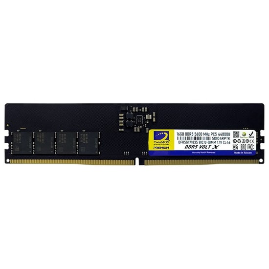 TwinMOS VoltX 16GB 5600MHz DDR5 U-DIMM Masaüstü RAM (TMD516GB5600U46WO) - CL46, 1.1V, Yüksek Performanslı PC Bellek