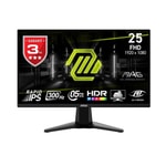 MSI MAG 255XF 24.5" Full HD 300Hz 0.5ms Rapid IPS Oyuncu Monitörü - 1920x1080, 250nit, HDR 400, HDMI, DP, Adaptive-Sync