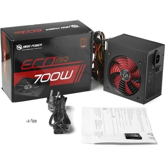 High Power Eco 700W 80+ Bronze Güç Kaynağı (HPE-700BR-A12S) - 120mm Sessiz Fan, Aktif PFC, Non-Modüler, ATX PSU