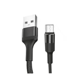 Teknonet TN-DC08 Siyah 100cm USB Micro Şarj Kablosu (NT-92574) - 2.4A Çıkış, İp Örgülü, Hızlı ve Güvenli Şarj
