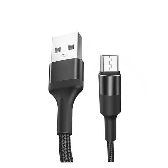 Teknonet TN-DC08 Siyah 100cm USB Micro Şarj Kablosu (NT-92574) - 2.4A Çıkış, İp Örgülü, Hızlı ve Güvenli Şarj