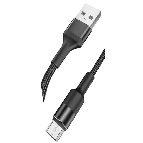 Teknonet TN-DC08 Siyah 100cm USB Micro Şarj Kablosu (NT-92574) - 2.4A Çıkış, İp Örgülü, Hızlı ve Güvenli Şarj