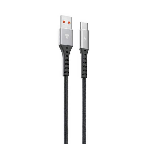 Teknonet TN-DC09 Siyah 33W İp Örgülü 100cm Type-C Şarj ve Data Kablosu (NT-92575) - 3.0A Çıkış, USB-A Giriş, Hızlı Şarj