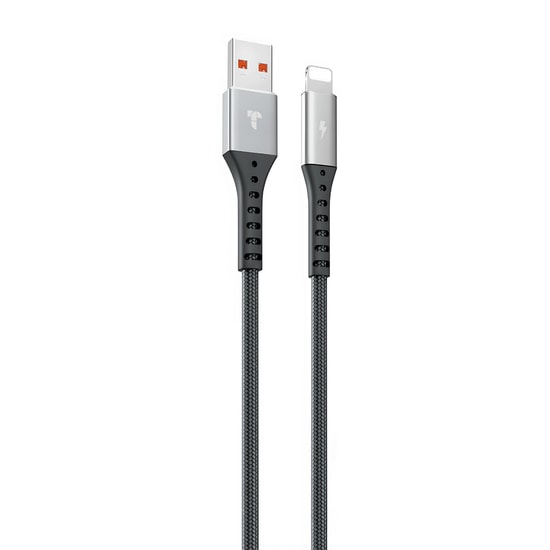 Teknonet TN-DC10 Siyah 100cm 33W Lightning Şarj ve Data Kablosu NT-92576 - 3.0A Çıkış, İp Örgülü, Hızlı Şarj Desteği