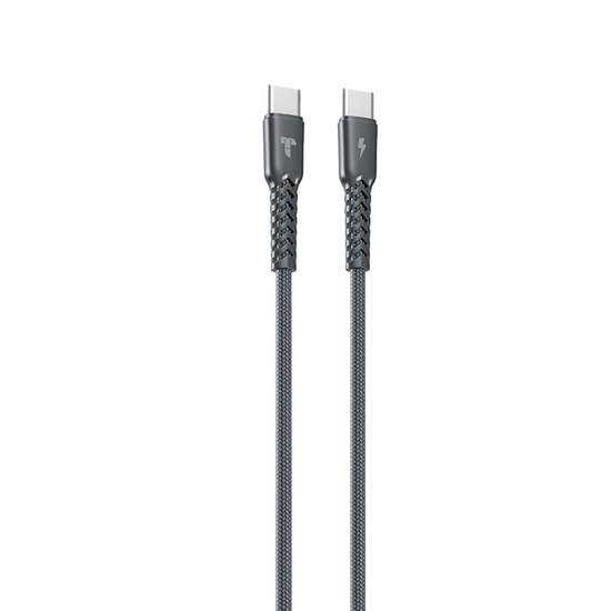 Teknonet TN-DC19 60W Siyah 100cm Type-C Şarj ve Data Kablosu (NT-112862) - 3.0A Çıkış, İp Örgülü, Akıllı Çip, Hızlı Şarj