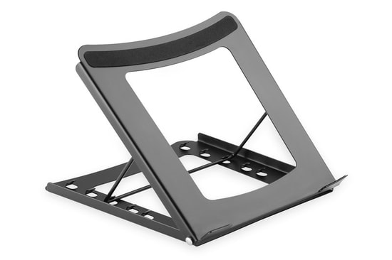 Digitus Siyah Çelik Notebook Tablet Standı (DA-90368) - 10-15" Laptoplar için Ayarlanabilir Yükseklik, 5 Kademeli Açı