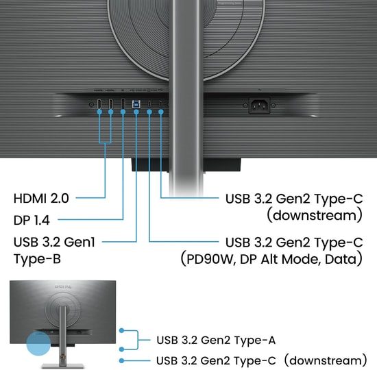 BenQ RD320U 32" 4K UHD IPS Yazılım Monitörü - Nano Mat Ekran, 5ms, 60Hz, 400nits, HDR 400, 90W PD USB-C, Pivot, DualView
