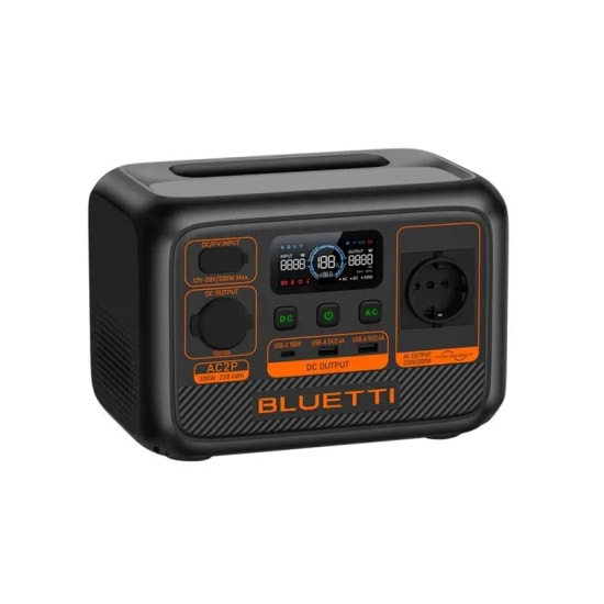 BLUETTI AC2P 300W 230.4Wh Taşınabilir Güç İstasyonu - AC, 12V/10A DC, USB A, 100W USB C, Uzun Ömürlü LiFePO4 Pil
