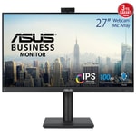 Asus BE249QFK 23.8" FullHD IPS Kurumsal Pivot Monitör - 1920x1080, 100Hz, 5ms, 250nit, 2MP Webcam, 4W Hoparlör, HDMI, DP