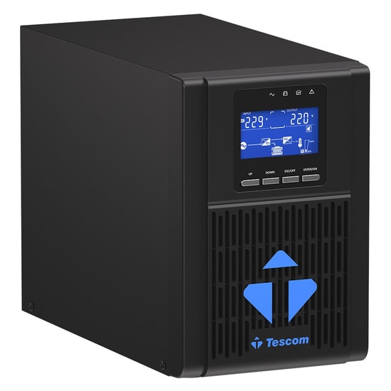 TESCOM Neoline 1kVA Online LCD UPS (900040313) - 2x7Ah Akülü, 1 Faz Giriş/Çıkış, 4-8dk Besleme, Kesintisiz Güç Kaynağı