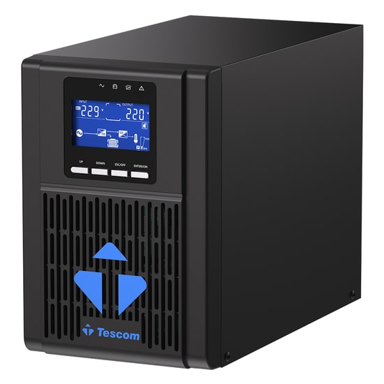 TESCOM Neoline 1kVA Online LCD UPS (900040313) - 2x7Ah Akülü, 1 Faz Giriş/Çıkış, 4-8dk Besleme, Kesintisiz Güç Kaynağı