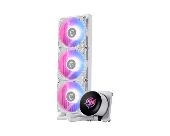 MSI MPG CoreLiquid P360 BEYAZ Sıvı Soğutucu - 3x120mm PWM Fan, Alüminyum Radyatör, 65CFM, ARGB Gen2, 2.1" IPS Ekran