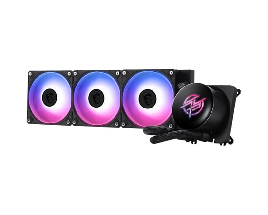 MSI MPG CoreLiquid P360 Siyah Sıvı Soğutucu - 3x120mm PWM Fan, Alüminyum Radyatör, 65CFM, ARGB Gen2, 2.1" IPS Ekran