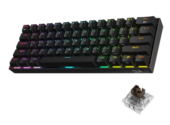 Redragon K530 Draconic Pro Türkçe Q Kablosuz (2.4G/BT) Siyah Mekanik Klavye (K530-RGB-PRO) - RGB, Şarjlı, Type-C Kablolu