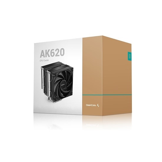 DeepCool AK620 ZERO DARK İşlemci Soğutucu - 120mm Çift PWM Fan, 6 Bakır Boru, 69CFM, 1850RPM, AMD/Intel Uyumlu