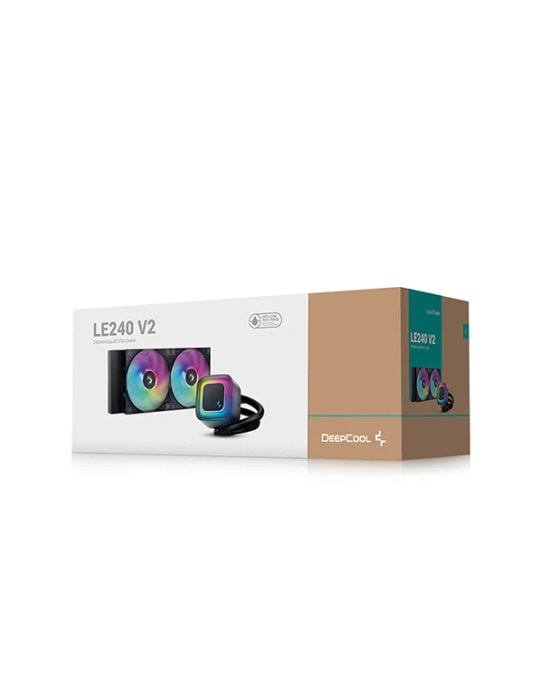 DeepCool LE240-V2 ARGB Sıvı İşlemci Soğutucu - 2x120mm PWM Kontrollü Fan, 76 CFM, Alüminyum Radyatör, Hidro Rulmanlı