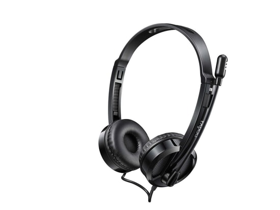 Rapoo H100 Siyah Kablolu Stereo Kulaklık (18007) - 3.5mm AUX, Ayarlanabilir Gürültü Engelleyici Mikrofon, Ses Kontrollü