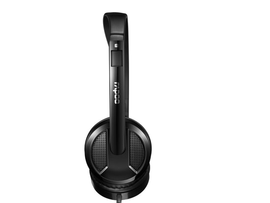 Rapoo H100 Siyah Kablolu Stereo Kulaklık (18007) - 3.5mm AUX, Ayarlanabilir Gürültü Engelleyici Mikrofon, Ses Kontrollü
