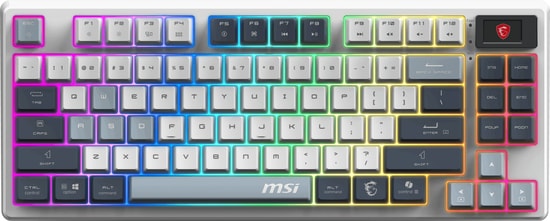 MSI FORGE GK600 TKL Wireless Sky TR Mekanik Gaming Klavye - LCD Ekranlı, Hot-Swap KTT HIFI Lineer Switch, PBT Tuş Takımı
