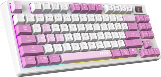 MSI FORGE GK600 TKL Wireless Violet TR Mekanik Gaming Klavye - LCD Ekran, Hot-Swap KTT HIFI Lineer Switch, PBT Tuşlar